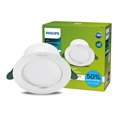 Abbildung von Philips Diamond Cut ultraeffizientes Downlight, 1 x 2,2 W, Durchmesser 90 mm, neutralweiß, weiß