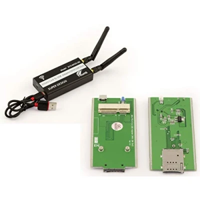 Abbildung von KALEA INFORMATIQUE MiniPCIe auf USB Adapter für WWAN LTE Modul (mPCIe Typ USB) mit SIM Karten Steckplatz Kompatibel 3G 4G.