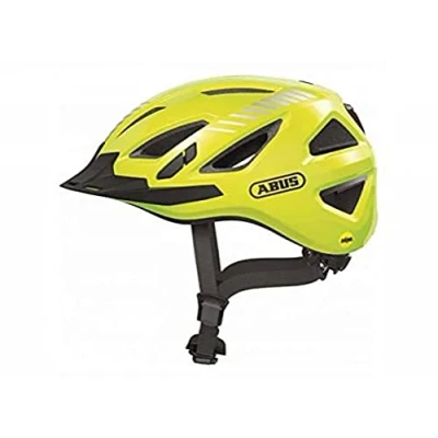 Abbildung von ABUS Stadthelm Urban I 3.0 MIPS Fahrradhelm mit Aufprallschutz, Rücklicht, Schirm und Magnetverschluss für Damen Herren Gelb Glänzend, Größe XL