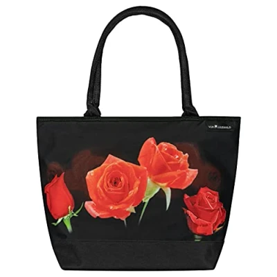 Abbildung von VON LILIENFELD Handtasche Blumen Rosen Bouquet Shopper Maße L42 x H30 T15 cm Strandtasche Henkeltasche Büro