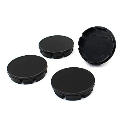 Abbildung von 4X Nabendeckel Set ABS Kunststoff Aluminium Nabenkappen für Felgen Radnaben Felgendeckel Felgenkappen Universal Auto Zubehör (Schwarz, 60mm Ø)