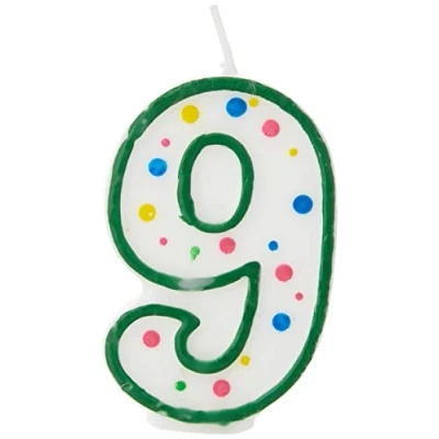 Abbildung von PME grün Nummer 9 Kerze, Plastik, grün, 6.3 cm