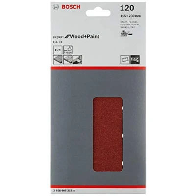 Abbildung von Bosch Accessories Professional Schleifblatt für Schwingschleifer Holz und Farbe Expert for Wood and Paint (10 Stück, Körnung 120, C430)