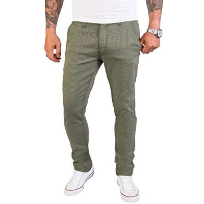 Abbildung von Rock Creek Herren Chino Hose Slim Fit Business Hosen Chinohose Stoffhose Chinos für Männer Casual Elegante RC 2154 Grün W31 L34
