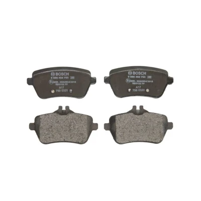 Abbildung von BOSCH 0 986 494 790 Bremsbelagsatz Low Metallic mit Anti Quietsch Blech MERCEDES BENZ: S Class Saloon, CLA Coupe, Coupe
