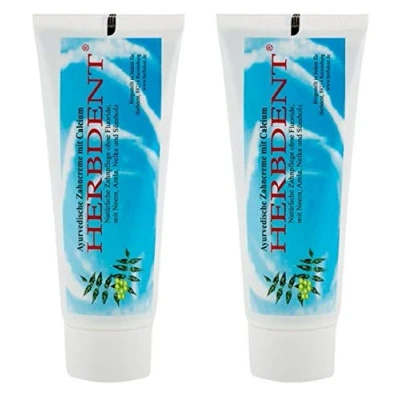 Abbildung von Herbdent Ayurvedische Zahncreme mit Calcium ohne Flourid 100% Vegan 80 ML (2 x ml)