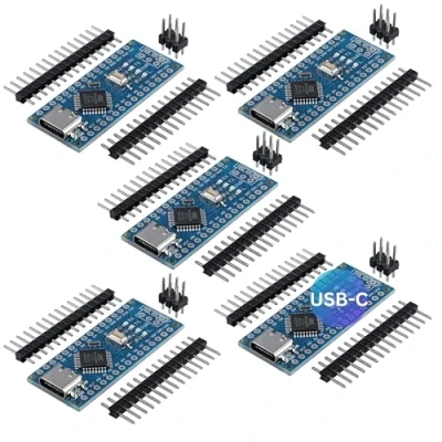 Abbildung von AZDelivery 5 x AZ Nano V3 Board Set mit USB C Anschluss Atmega CH340 Chip Atmega328 kompatibel Arduino, Arduino Pro Micro und Inklusive E Book
