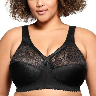 Abbildung von Glamorise Magic Lift Soft Cup, Übergröße, mit Schulter Komfort,Schwarz,115B