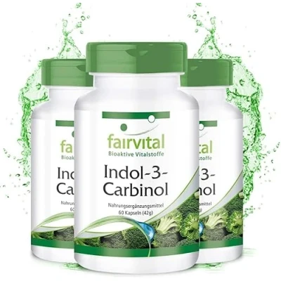 Abbildung von Fairvital Indol 3 Carbinol Kapseln 180 (60x3) HOCHDOSIERT I3C mit Brokkoli Pulver VEGAN