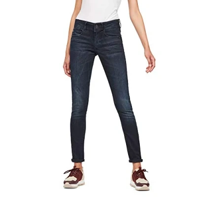 Abbildung von G Star Damen Lynn Mid Waist Skinny Jeans, Blau (dk aged D06746 6545 89), 23W / 32L