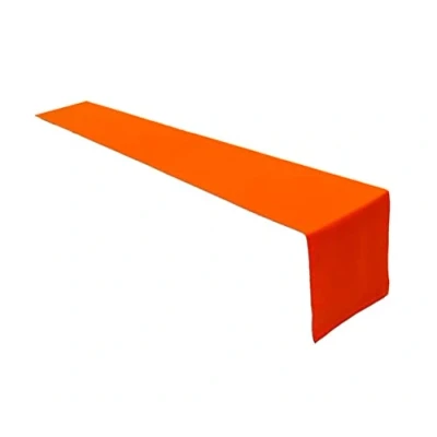 Abbildung von Lemos Home Hochwertiger Tischläufer Tischwäsche aus 100% Baumwolle Kollektion Konzept, Farbe &amp; Größe wählbar (Tischläufer 40x200cm, Orange)