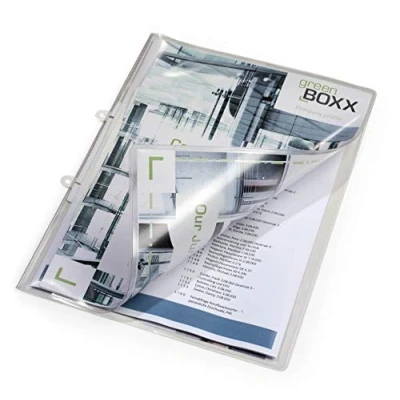 Abbildung von Durable Sichthefter glasklar A4 aus Weichfolie, für A4, 223 x 313 mm, transparent, 25er Packung, 251219