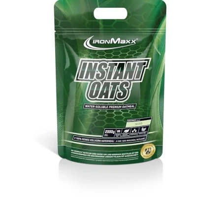 Abbildung von IronMaxx Instant Oats Haferflocken Nuss 2000g Beutel Natürlicher veganer Weightgainer Low Sugar &amp; frei von Konservierungsstoffen