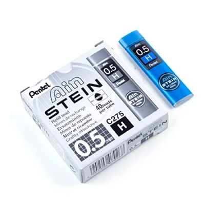 Abbildung von Pentel Ain STEIN C275 Feinmine, 40 Minen je Dose, 0.5 mm, Härtegrad H (12 Dosen)
