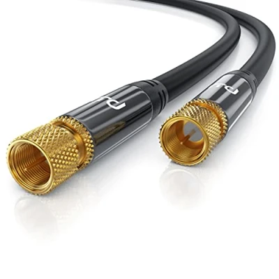 Abbildung von CSL 1m SAT Kabel 8k 4k HDTV 135db Premium Koaxialkabel F Stecker TV Radio DVB T C S S2 Abschirmmaß 75 Ohm hochdichte 4 Fach Schirmung schwarz