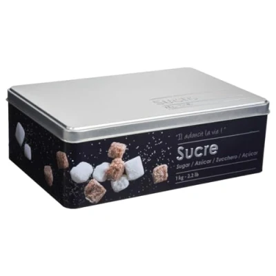 Abbildung von Würfelzuckerdose metall &quot;black edition&quot; schwarz Box Zucker Reliefs, Eisen und Zinn, Abmessungen l. 20,2 x 13,2 H. 6,7 cm 5 five simply smart