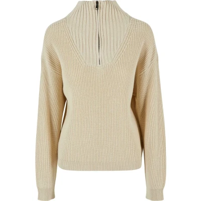 Abbildung von Urban Classics Troyer Strickpullover, Damen, Größe: Large, Sand
