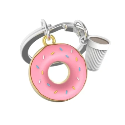 Abbildung von O meta[l]morphose METALMORPHOSE Donut Schlüsselanhänger Geschenk für Herren, Damen, Rosa, one size