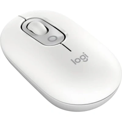 Abbildung von Logitech POP Mouse, kompakte und mobile kabellose Bluetooth Maus mit programmierbaren Tasten leisen Klicks, Easy Switch für einfaches Umschalten bis zu 3 Geräten, Notebook, Tablet, PC Grauweiß