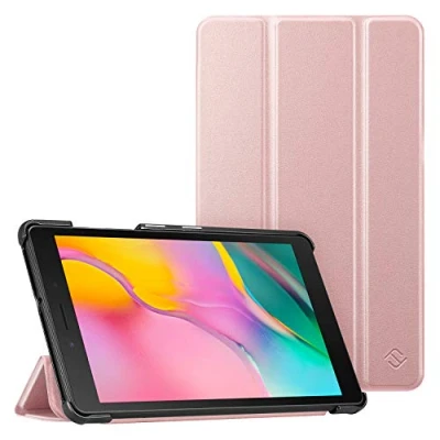 Abbildung von Fintie Hülle für Samsung Galaxy Tab A 8.0 SM T290/T295 2019 Ultra Schlank Kunstleder Schutzhülle Cover Case mit Standfunktion Zoll Tablet, Roségold