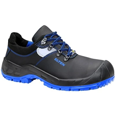 Abbildung von ELTEN Sicherheitsschuhe Alessio Low ESD S3, Damen und Herren, Leder, Stahlkappe, leicht, robust Schwarz,Blau44