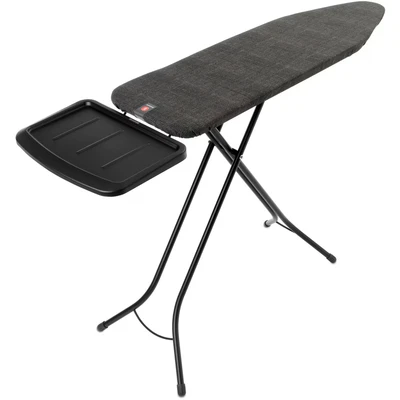 Abbildung von Brabantia Bügelbrett B für Dampferzeuger Extra großer Metallständer Höhenverstellbar Solider Vierfußrahmen Leicht versetzbar Geräte bis zu 40 x 22 cm Denim Black 124 38