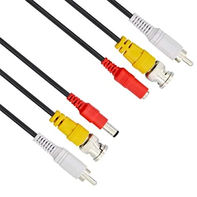Abbildung von BNC, RCA, DC CCTV Kabel, Video Audio Stromkabel, Koaxiales Verlängerungs für Überwachungs DVR Sicherheitssysteme, Anschlüsse (2X BNC Buchse, 2X RCA Stecker, 2,1 mm Stecker auf Buchse) 5m