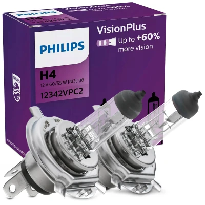 Abbildung von PHILIPS 12342VPC2 Glühlampe, Fernscheinwerfer H4 12V 60/55W Halogen VOLKSWAGEN: Caddy 3, Passat B5 Estate, Saloon, SKODA: Octavia 1 Combi