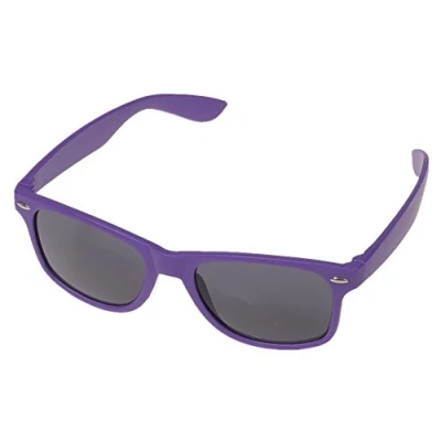 Abbildung von Miobo Sonnenbrillen Party Brillen 1980 style Retro Atzen Nerdbrille Hornbrille Sonnenbrille oder Klarglas Schwarz (Lila Sonnenbrille)