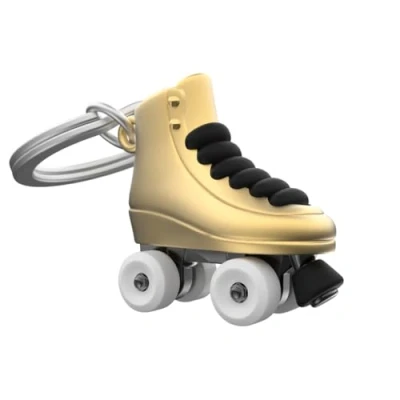 Abbildung von O meta[l]morphose METALMORPHOSE Schlüsselanhänger Rollschuhe Gold Passion Sport Schlittschuhlaufen Geschenk für Damen und Herren, goldfarben, one size
