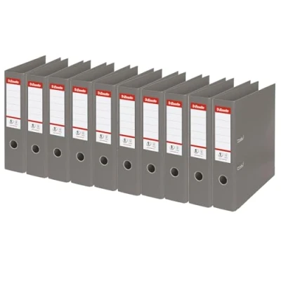 Abbildung von Esselte Ordner, A4, 10er Pack, 75 mm Rückenbreite, Kunststoff, grau, 811380