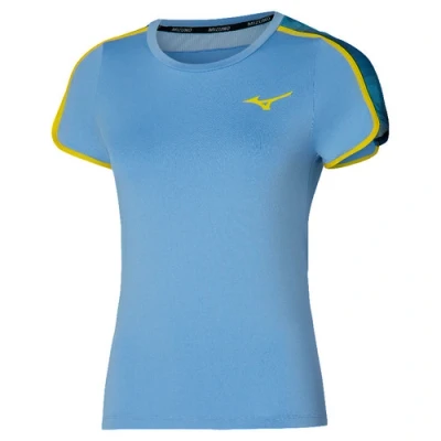 Abbildung von Mizuno Frontier TEE Tshirt print, Damen, Größe: Large, Bel air blue