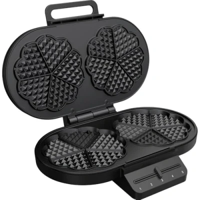 Abbildung von Princess Herzförmiges Waffeleisen, 10 Waffeln pro Backvorgang, 1200W,Thermostat, Antihaftbeschichtung, Cool Touch Griffe, Überhitzungsschutz, Leicht zu Reinigen, Vertikale Lagerung, 132384