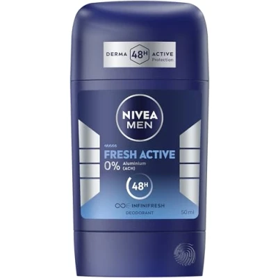 Abbildung von NIVEA MEN Fresh Active Deo Stick, Deodorant mit einzigartiger INFINIFRESH Formel für 48h Schutz, pflegender Deostick ohne Aluminium Meeresextrakten (50 ml)