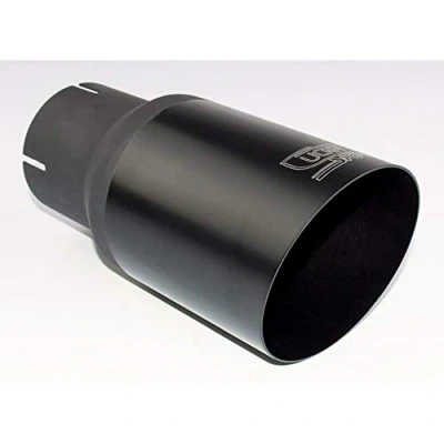 Abbildung von ULTER SPORT NBL1 90 1*/55 Auspuffblende 90mm chrom/schwarz rund Edelstahl 180mm