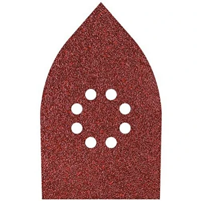 Abbildung von wolfcraft Haft Schleifblätter Set für Holz und Metall, 107 x 175 mm I 1755000 hohe Standzeit Körnung 80, 120, 240 Dreieckschleifer 10 Stück