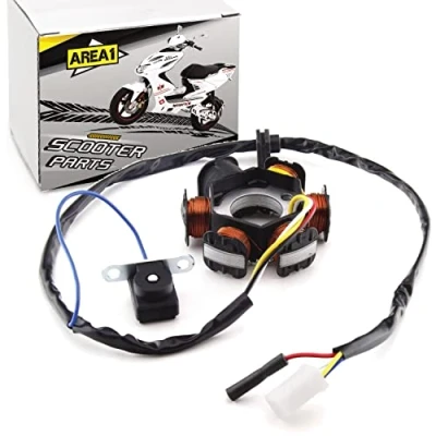 Abbildung von Area1 Ersatz Lichtmaschine Stator für 50ccm. Kompatibel mit Speedfight 2, TKR Vivacity Zenith Elyseo Limbo Buxy Gipsy Reggea SV Zenith, Splinter,