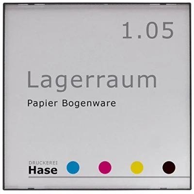 Abbildung von Kairo Easy Türschild 150 150x150mm entspiegelte Abdeckung selbstklebend Büroschild Büro Grau