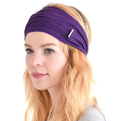 Abbildung von Dünnes Lauf Stirnband Sport Haarband Herren, Bandana Damen Sommer Japanische Mode Lang, Loop Tuch Zum Binden Lila