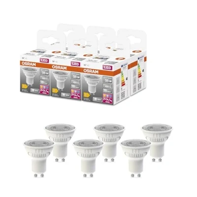 Abbildung von OSRAM LED SPOT PAR16 55 mit drei Lichtfarben, GU10, 4,2W, 400lm, 2700K 6500K, Warm , Kalt und Tageslichtweiß, Farbtemperaturwechsel, sehr geringer Energieverbrauch, lange Lebensdauer