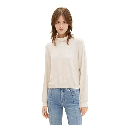 Abbildung von TOM Tailor Denim COZY Sweatshirt, Damen, Größe: Large, Creme beige