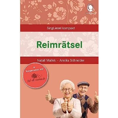 Abbildung von Reimrätsel für Senioren. Beschäftigung und Gedächtnistraining Senioren mit Demenz. Beliebt bewährt bei