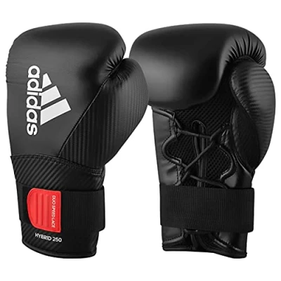 Abbildung von adidas Herren Hybrid 250 Duo Lace Boxhandschuhe, Schwarz, 14 oz