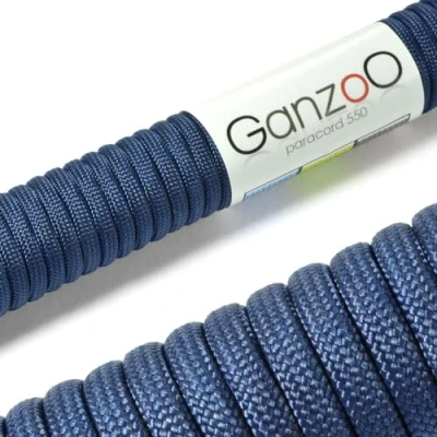 Abbildung von Ganzoo Paracord 550 Seil Navy Blau 4mm Schnur Typ 3, Nylon &amp; Polyester, ideal für Basteln von Hundeleine Halsband Armband/Camping Survival und Outdoor 3 Meter Allzweckseil 7 Innenstränge