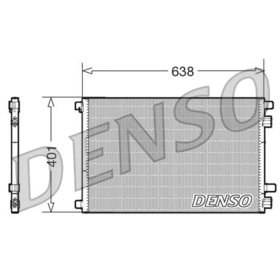 Abbildung von DENSO DCN23012 Klimakondensator ohne Trockner 638x401x16 R 134a 638 RENAULT: SCENIC 2, MEGANE GRAND 3