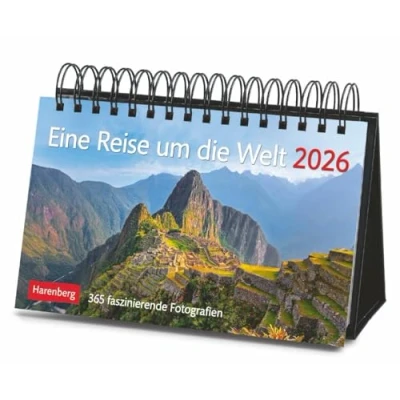 Abbildung von Eine Reise um die Welt Premiumkalender 2026 365 faszinierende Fotografien: Tages Tischkalender zum Umklappen, mit faszinierenden Aufnahmen aus aller ... (Tischkalender Harenberg)