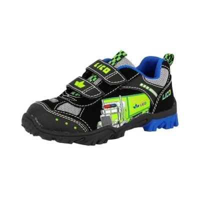 Abbildung von Lico Truck V Blinky Jungen Sneaker, Schwarz/ Blau/ Lemon, 23 EU