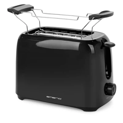 Abbildung von Emerio Toaster für 2 Toastscheiben mit herausnehmbarer Krümelschublade + Unterbrechungstaste 6 einstellbare Bräunungsstufen Brötchenaufsatz Kabelaufwicklung BPA frei 700W TO 128676.3