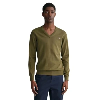 Abbildung von GANT Classic Vauschnitt Strickpullover, Herren, Größe: XL, Juniper green