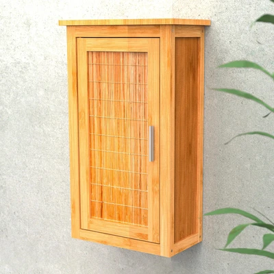 Abbildung von EISL Hängeschrank Bad, Badezimmerschrank schmal für die Wand, nachhaltige Badmöbel Bambus, Wandschrank, BMBA02 WS, Braun, (B x H T): ca. 40 70 20 cm